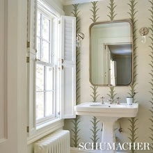 Load image into Gallery viewer, Schumacher Acanthus Stripe Sisal Wallpaper 5006058 / Olive