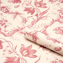 Load image into Gallery viewer, Schumacher Toile De Fleurs Wallpaper 5009122 / Rouge