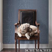 Schumacher Moiré Wallcovering Wallpaper 5009670 /  Parchment