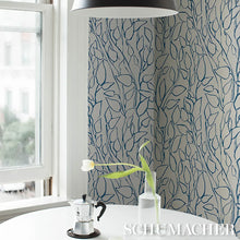 Load image into Gallery viewer, Schumacher Solandra Vine Wallpaper 5010073 / Navy