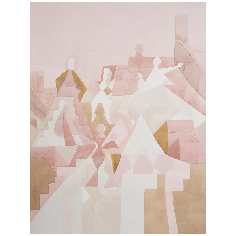 Schumacher Steps Panel Set Wallpaper 5011101 / Rose & Camel
