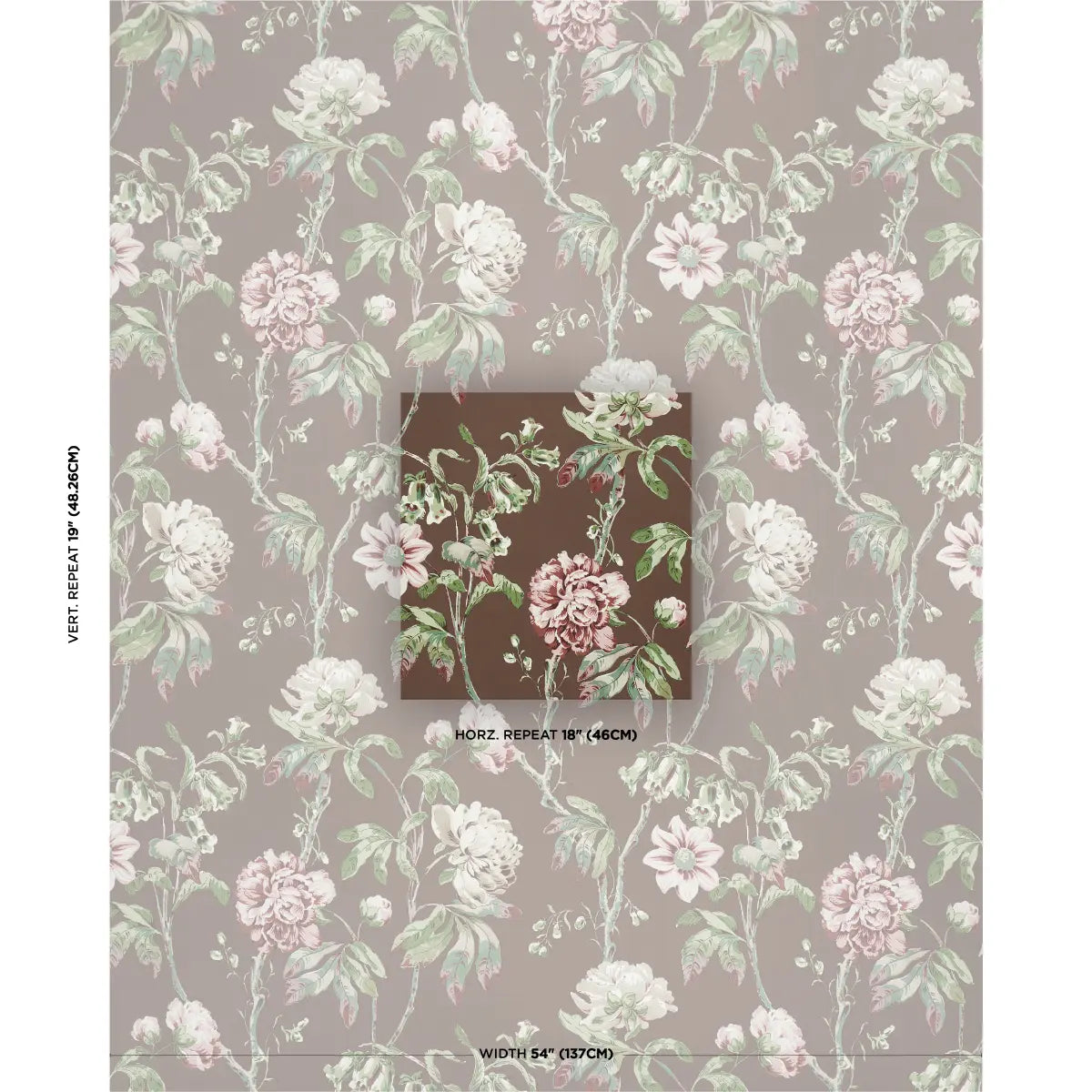 Schumacher Daydream Wallpaper Chocolate | Fabric Bistro | Columbia ...