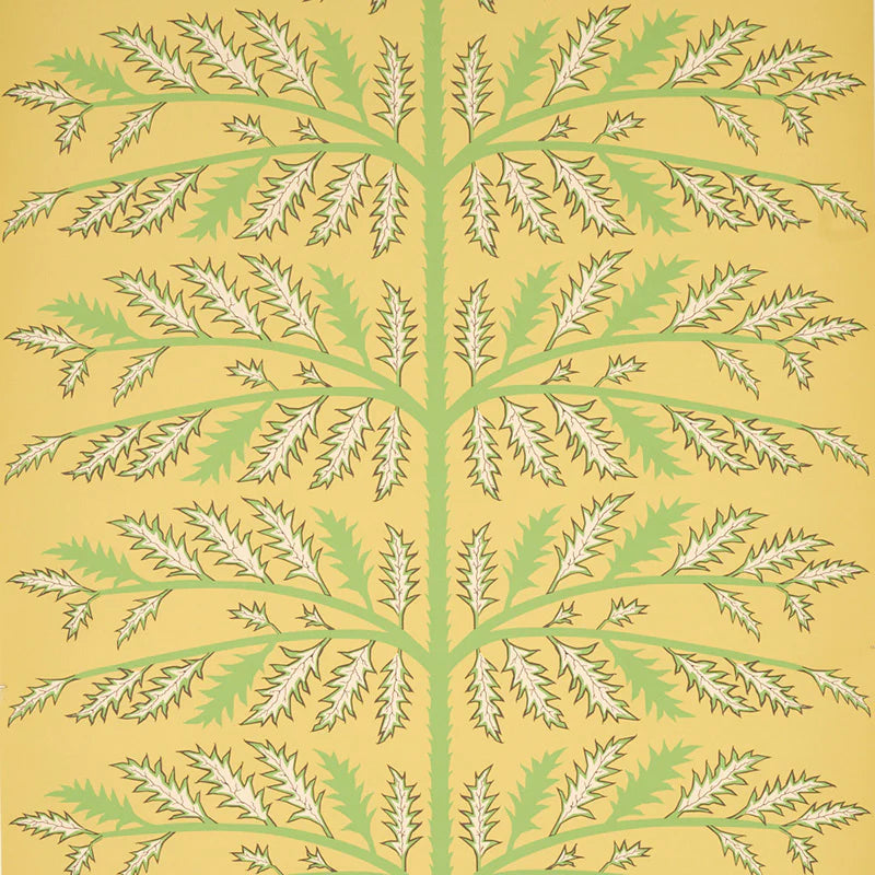 Schumacher Thistle Wallpaper 5011432 / Mustard