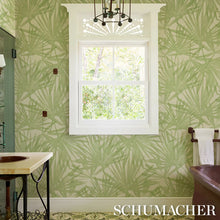 Load image into Gallery viewer, Schumacher Sunlit Palm Sisal Wallpaper 5012042 / Pistachio