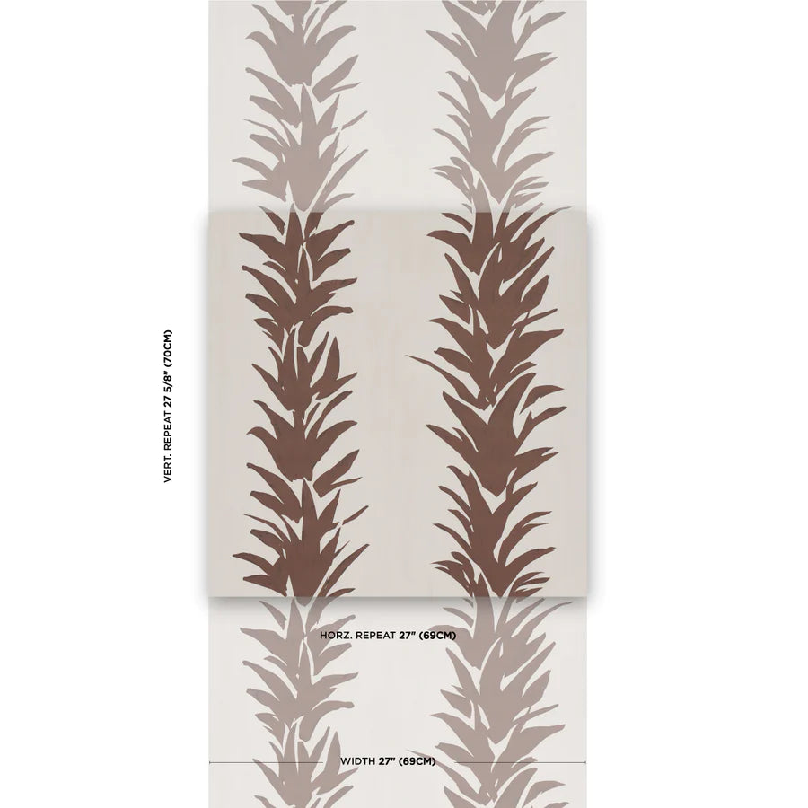 Schumacher White Lotus Wallpaper Cocoa | Fabric Bistro | Columbia