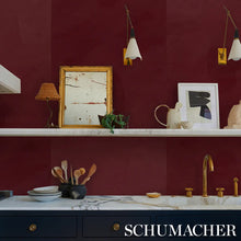 Load image into Gallery viewer, Schumacher Hand Combed Plaster Wallpaper 5013955 / Oxblood