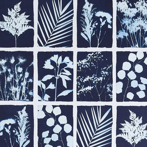 Schumacher Cyanotype Panel Wallpaper 5013881 / Indigo