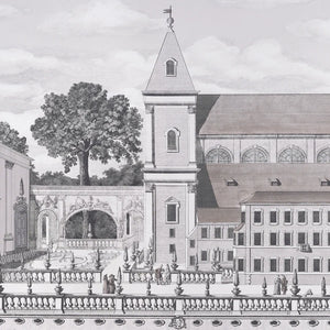Schumacher Piazza Firenze Panel Set Wallpaper 5014301 / Grisaille