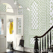 Load image into Gallery viewer, Schumacher Bamboo Trellis Panel A Wallpaper 5014390 / Green