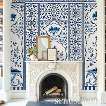 Load image into Gallery viewer, Schumacher Mughal Garden Panel A Wallpaper 5014410 / Blue