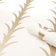 Load image into Gallery viewer, Schumacher Acanthus Stripe Wallpaper 5014772 / Gold On Ivory