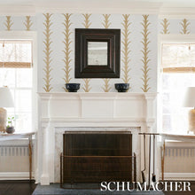 Load image into Gallery viewer, Schumacher Acanthus Stripe Wallpaper 5014772 / Gold On Ivory