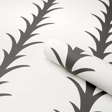 Load image into Gallery viewer, Schumacher Acanthus Stripe Wallpaper 5014773 / Carbon On Ivory