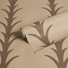 Load image into Gallery viewer, Schumacher Acanthus Stripe Wallpaper 5014774 / Brown On Beige