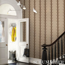 Load image into Gallery viewer, Schumacher Acanthus Stripe Wallpaper 5014774 / Brown On Beige