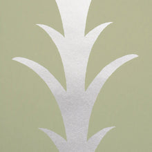 Load image into Gallery viewer, Schumacher Acanthus Stripe Wallpaper 5014776 / Metallic On Sage