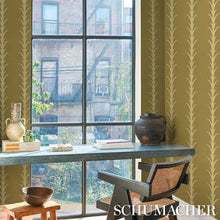 Load image into Gallery viewer, Schumacher Acanthus Stripe Wallpaper 5014777 / Anis On Chartreuse