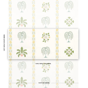 Schumacher Willard House Stencil Wallpaper 5014841 / Green