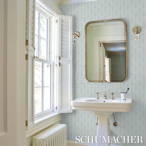 Schumacher Gardenia Wallpaper 5014921 / Egg Blue