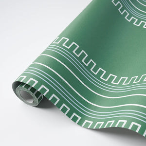 Schumacher Greco Stripe Wallpaper 5015142 / Green