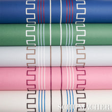 Load image into Gallery viewer, Schumacher Greco Stripe Wallpaper 5015142 / Green