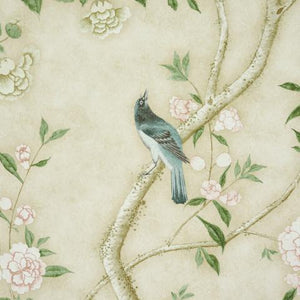 Schumacher Les Oiseaux Panel Set Wallpaper 5015155 / Parchment