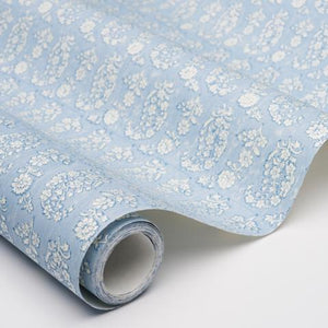 Schumacher Arita Block Print Wallpaper 5015240 / Cornflower