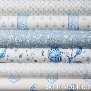 Schumacher Arita Block Print Wallpaper 5015240 / Cornflower