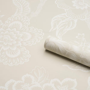Schumacher Hothouse Flowers Silhouette Wallpaper 5015320 / Cream