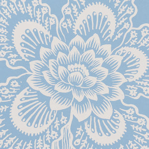 Schumacher Hothouse Flowers Silhouette Wallpaper 5015321 / Bliss Blue