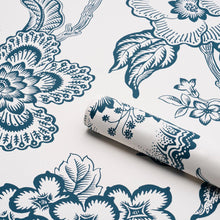 Load image into Gallery viewer, Schumacher Hothouse Flowers Silhouette Wallpaper 5015324 / Peacock On White