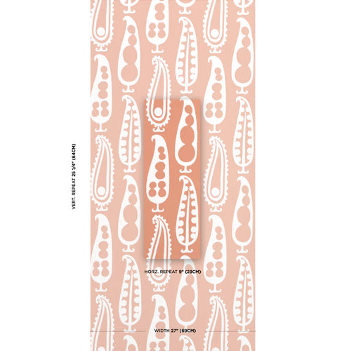 Schumacher Paisley Peas Wallpaper 5015383 / Terracotta
