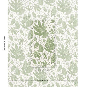 Schumacher Polka Dot Jungle Wallpaper 5015463 / Green & Ivory