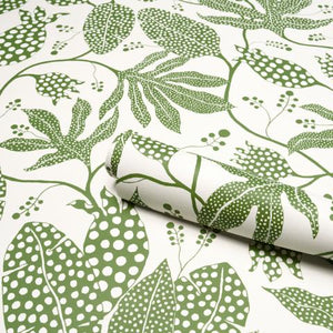 Schumacher Polka Dot Jungle Wallpaper 5015463 / Green & Ivory