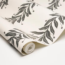 Load image into Gallery viewer, Schumacher Tendril Stripe Wallpaper 5015490 / Black &amp; Cream