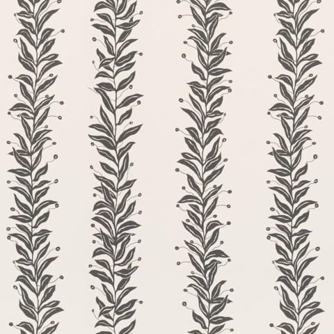 Schumacher Tendril Stripe Wallpaper 5015490 / Black & Cream
