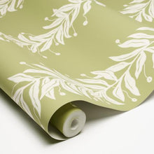 Load image into Gallery viewer, Schumacher Tendril Stripe Wallpaper 5015492 / Olive