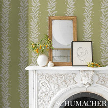 Load image into Gallery viewer, Schumacher Tendril Stripe Wallpaper 5015492 / Olive