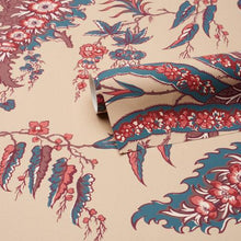 Load image into Gallery viewer, Schumacher Apolline Botanical Wallpaper 5015500 / Rouge &amp; Bleu