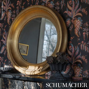 Schumacher Apolline Botanical Wallpaper 5015502 / Rouge & Noir