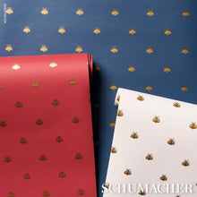Load image into Gallery viewer, Schumacher Hubert's Bees Wallpaper 5015532 / Rouge &amp; Gold