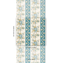 Load image into Gallery viewer, Schumacher Sylvain Floral Stripe Wallpaper 5015540 / Teal
