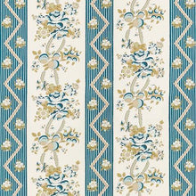 Load image into Gallery viewer, Schumacher Sylvain Floral Stripe Wallpaper 5015540 / Teal
