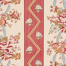 Load image into Gallery viewer, Schumacher Sylvain Floral Stripe Wallpaper 5015541 / Rouge