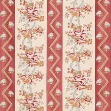 Load image into Gallery viewer, Schumacher Sylvain Floral Stripe Wallpaper 5015541 / Rouge