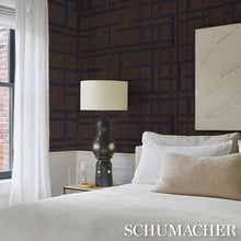 Load image into Gallery viewer, Schumacher Axel Plaid Wallcovering Wallpaper 5015721 / Navy/Espresso