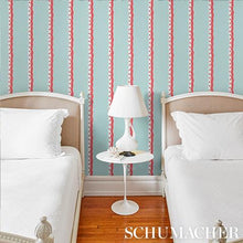 Load image into Gallery viewer, Schumacher Rousseau Stripe Wallpaper 5015740 / Rouge &amp; Sky