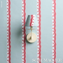 Load image into Gallery viewer, Schumacher Rousseau Stripe Wallpaper 5015740 / Rouge &amp; Sky