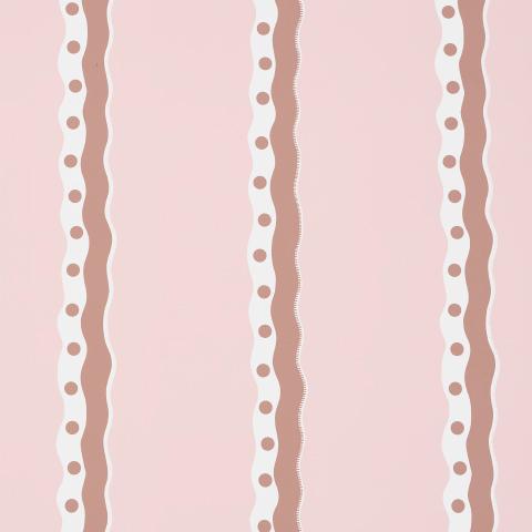 Schumacher Rousseau Stripe Wallpaper 5015741 / Cocoa & Blush