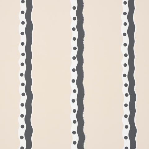 Schumacher Rousseau Stripe Wallpaper 5015742 / Noir & Cream